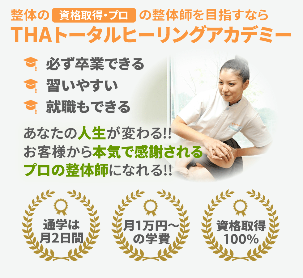 プロの整体師を目指すならトータルヒーリングアカデミー